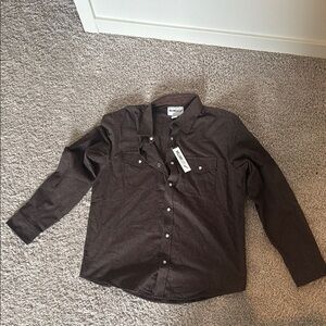 Men's Brown Pearl Snap shirt